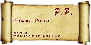 Prépost Petra névjegykártya